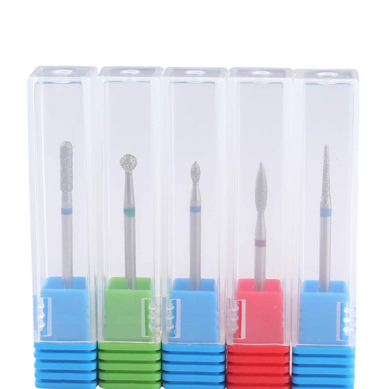 MZCMSL Russian Manicure Drill Bits, Cylinder/Ball/Flame/Needle Cuticle Bit,3/32 Shank Diamond Nail Drill Bit,5pcs - Image 4